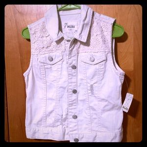 Mudd White Denim Vest- NWT- Small
